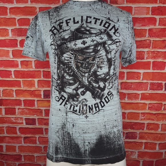 Affliction Men's Skull Graphic Short Sleeve T-shirt - Size: S, M, 2X- Black -NWT - Picture 1 of 9